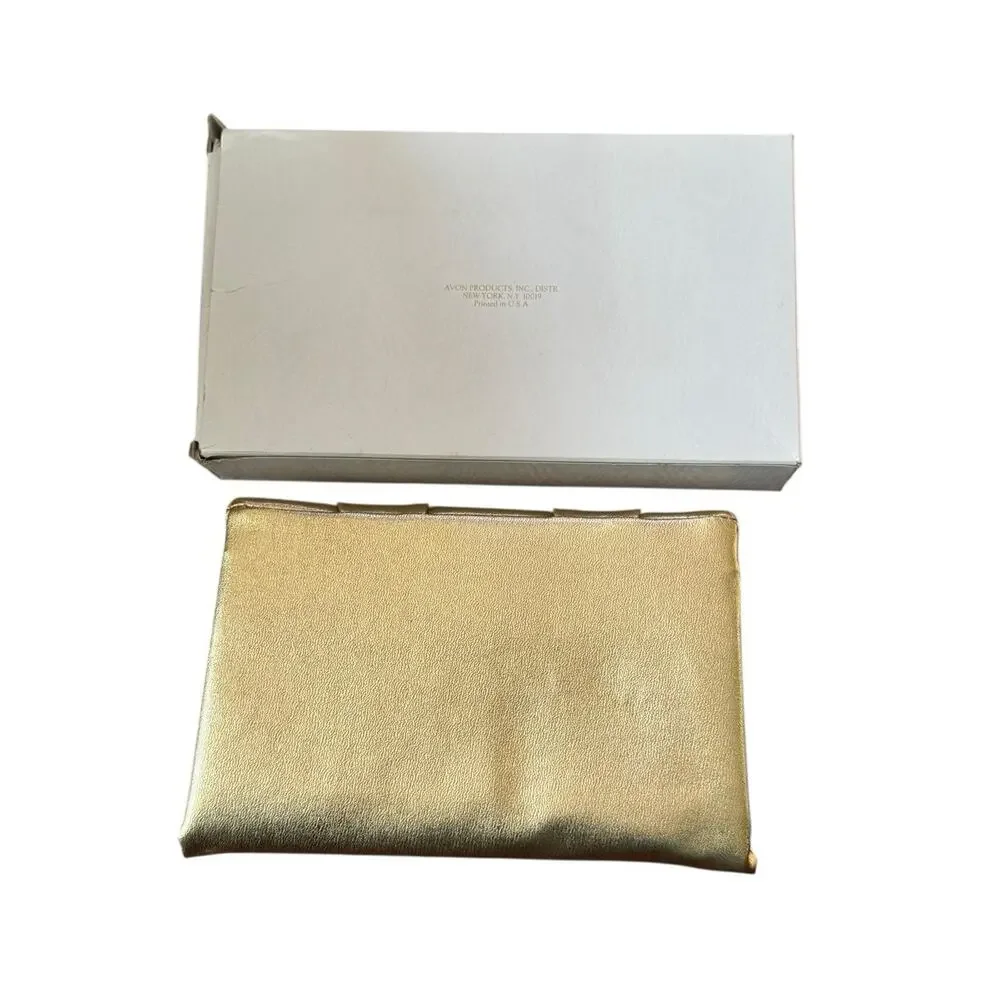 VTG Polished Gold Evening Bag‎ Pleated Clutch Party Purse 1978 Avon READ NOTE
